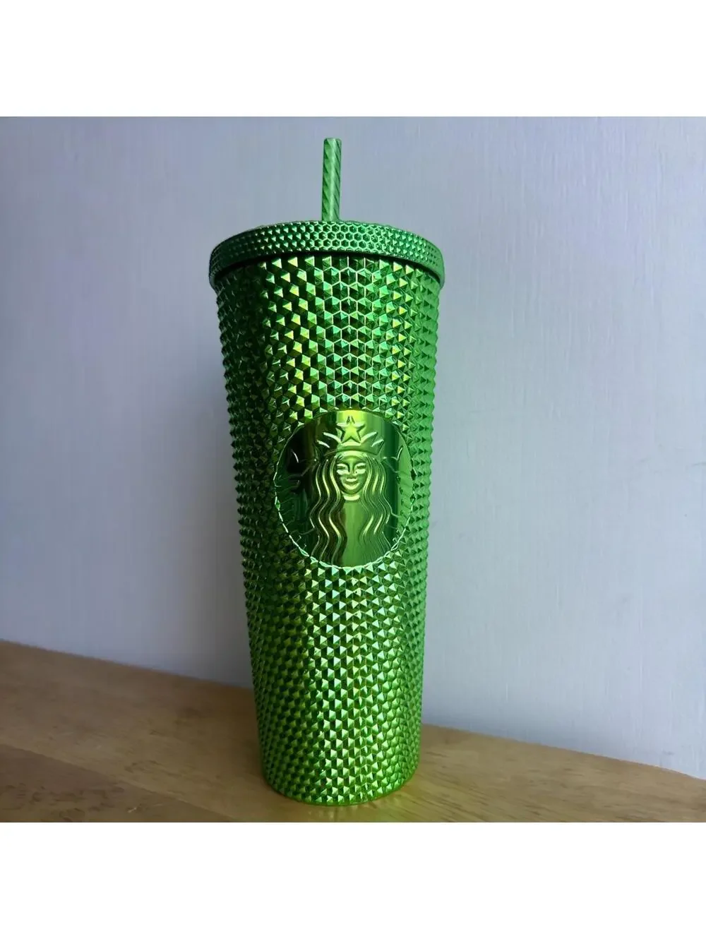 NWT Starbucks‎ Emerald / Lime Green Studded Grid Tumbler 24oz